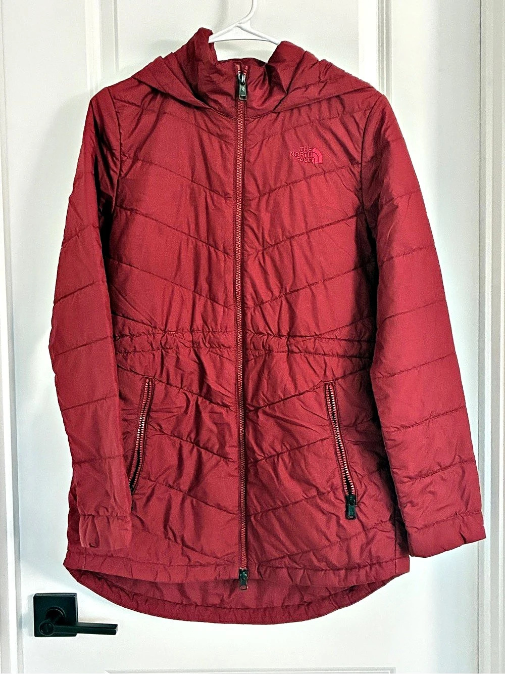 The North Face Women's Tamburello Parka Quilted Puffer Jacket Red Medium